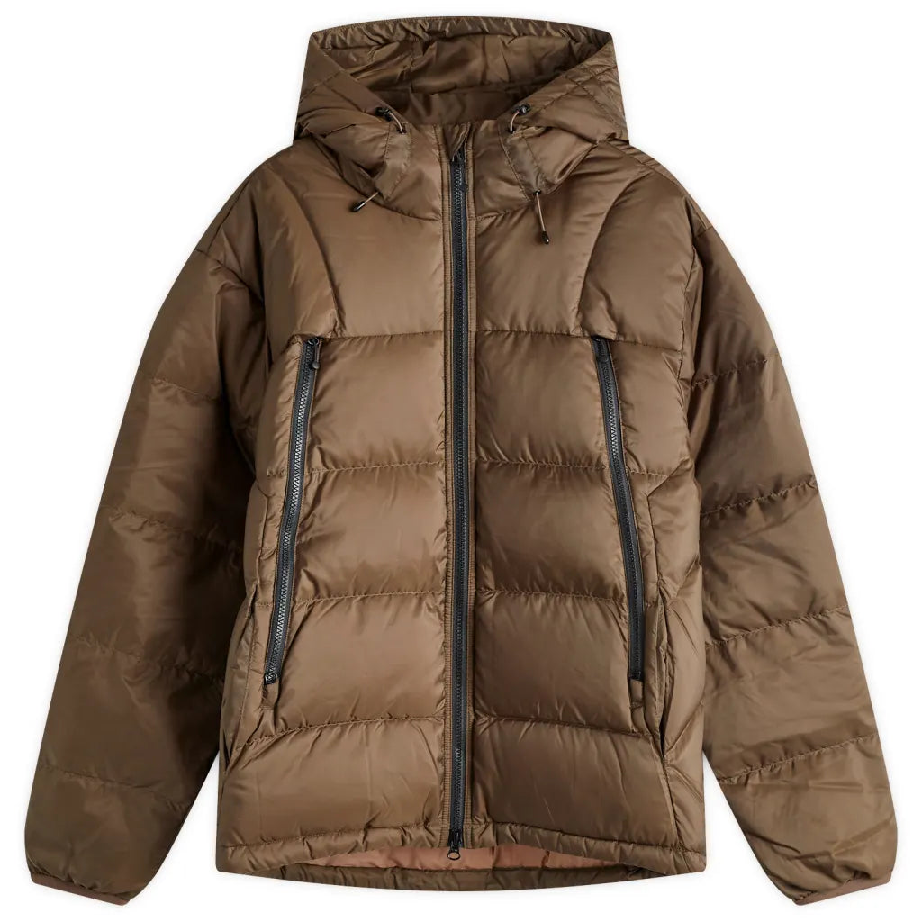 brown down jacket