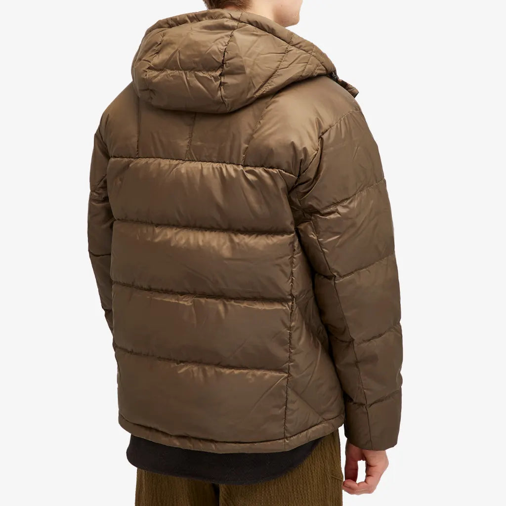 brown down jacket